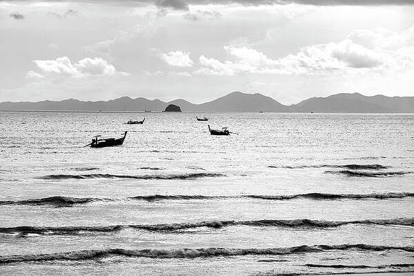 Longtail Boats on a Tranquil Sea Wall Art