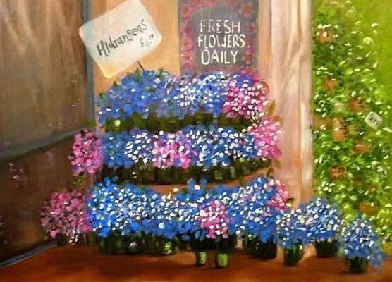 Painting - T J's Florist by Juliette Becker