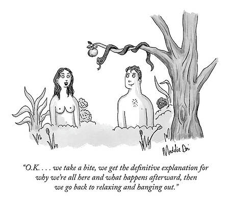 Adam Wall Art featuring the drawing Take A Bite by Maddie Dai