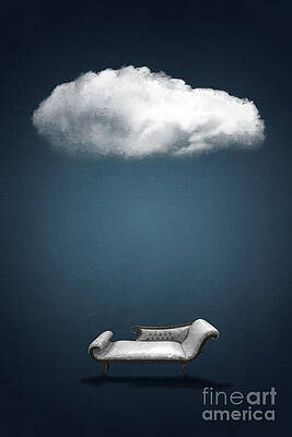 Cloud and Sofa in Minimalist Scene Digital Art
