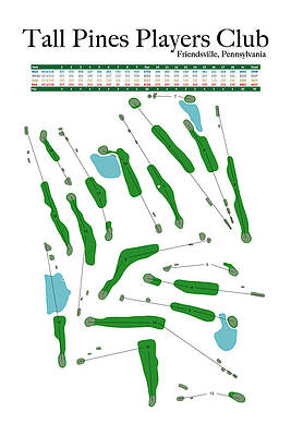 Wall Art featuring the digital art Tall Pines Players Club by Flop Shot Studio