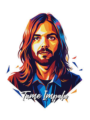 Vibrant Wall Art featuring the digital art Tame Impala #2 In WPAP Pop Art by Vector Artnesia