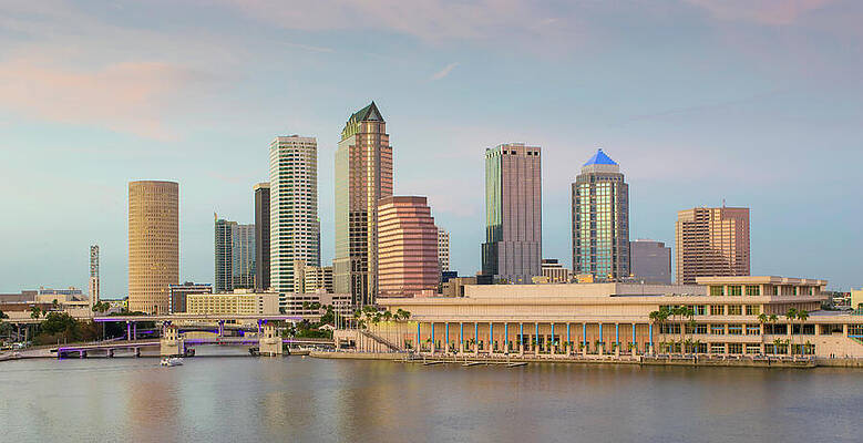 Sunset Photograph - Tampa Skyline by Michael Warren