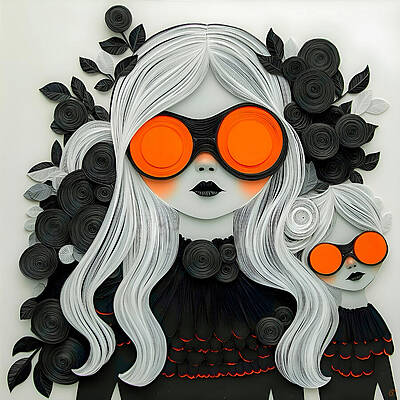 Contrast Digital Art - Tangerine Twins by Paul Charles