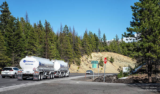 Trucks at Forest Mountain Pass Wall Art