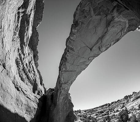 Natural Stone Arch in Black and White Photograph