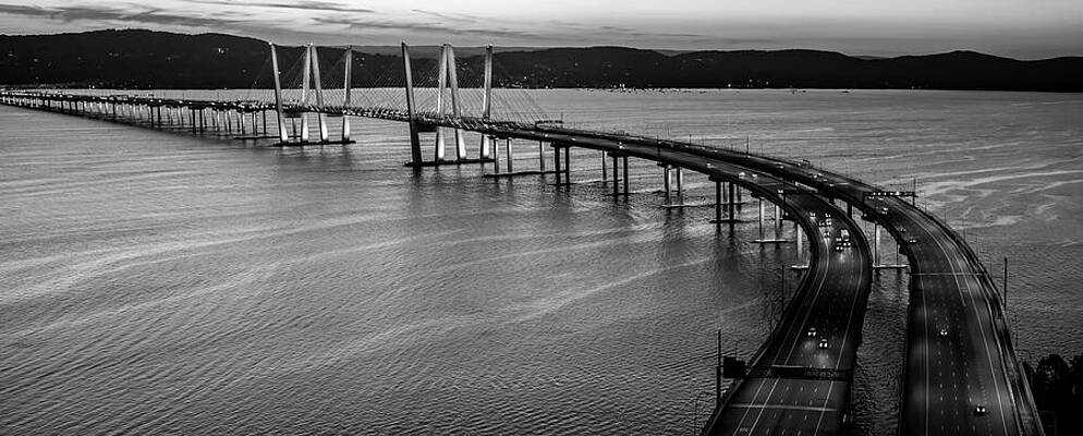 Tappan Zee Bridge Pano Bw Print