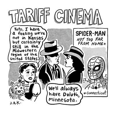 Wizard Wall Art featuring the drawing Tariff Cinema by Jason Adam Katzenstein
