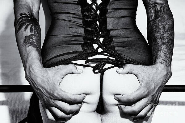 Wall Art featuring the photograph Black Squeeze White Love by Amyn Nasser