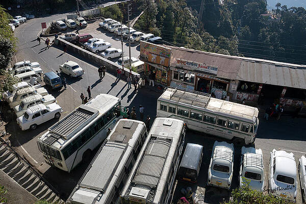 Landscape Wall Art featuring the photograph Taxi Stand, Mussoorie by Sanjay Marathe