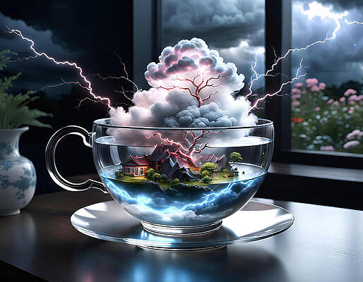 Digital Art - Tea-Storm by Deb Beausoleil