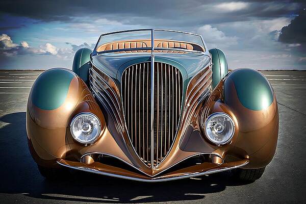 Vintage Convertible Car Digital Art
