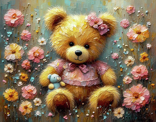 Digital Art - Teddy Bear Blossoms by Deb Beausoleil