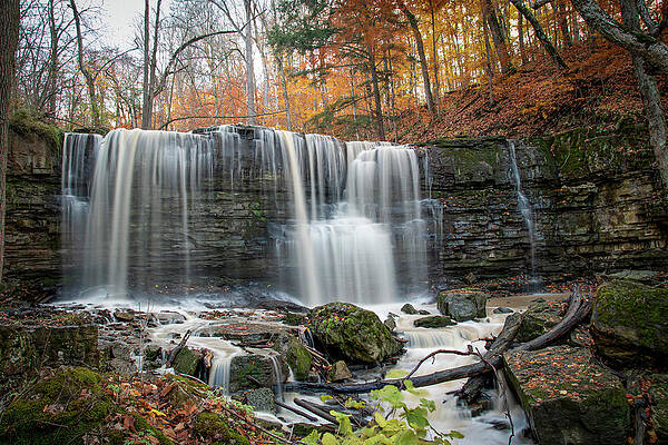 No People Photograph - Terrace Falls Near St. Catherines, Ontario by John Twynam