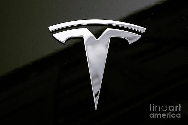 Photograph - Tesla Emblem Logo Isolated by Stefano Senise