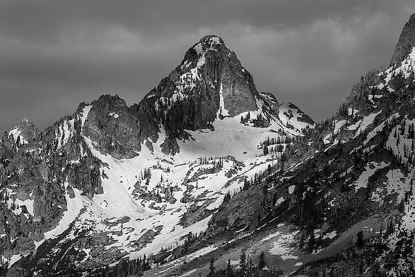 Wall Art featuring the photograph Teton Mountain Landscape Black And White by Dan Sproul