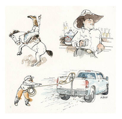 Ride Painting - Texas Drops Precautions by Barry Blitt