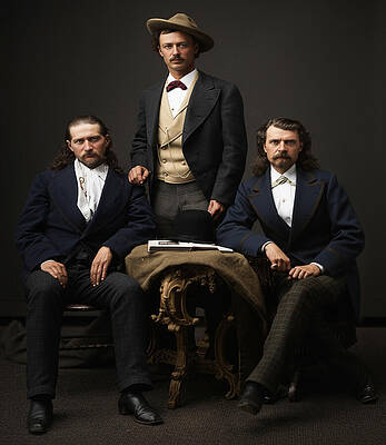 Group of Three Men in Vintage Attire Wall Art