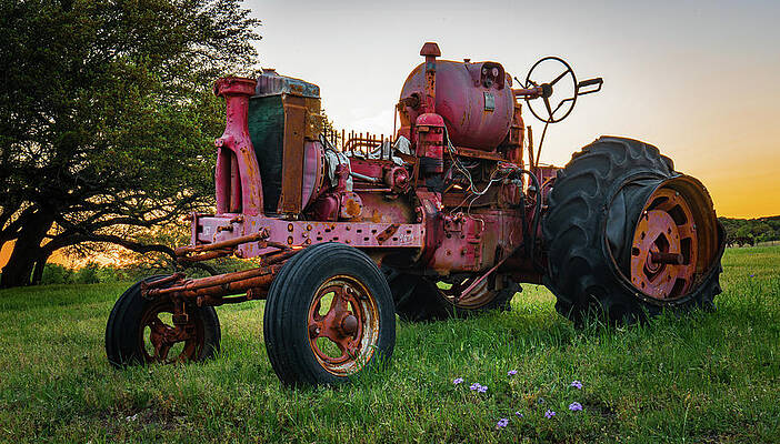 Texas Wall Art featuring the photograph Texas Sunset Ranch Antiques 19 by Ron Long Ltd Photography