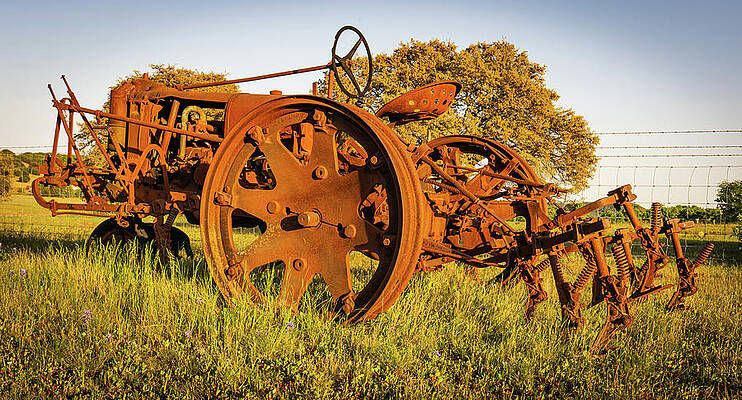 Texas Wall Art featuring the photograph Texas Sunset Ranch Antiques 3 by Ron Long Ltd Photography