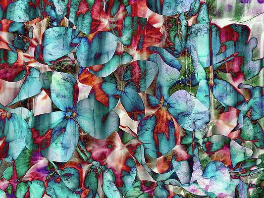 Colorful Wall Art featuring the digital art Textured Hydrangea by Bruce Block