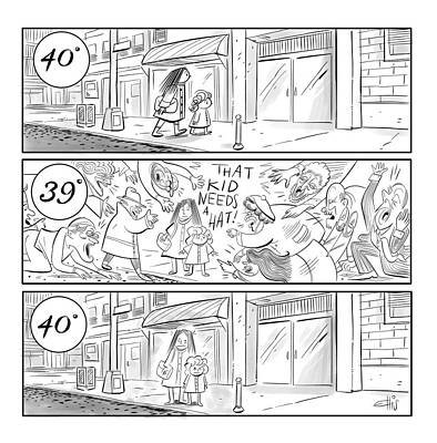 Public Wall Art featuring the drawing That Kid Needs A Hat by Ellis Rosen