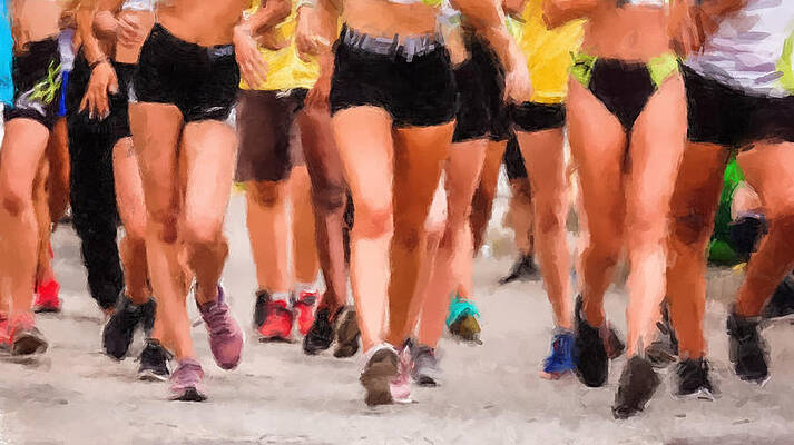 Painting - The 10K Starting Gate by Gary Arnold