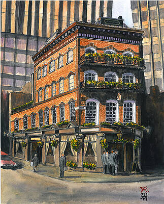 Pub Wall Art featuring the painting The Albert  Victoria Street  London UK by Francisco Gutierrez