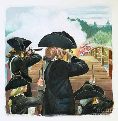 The American Revolution - Battles Of Lexington And Concord Print