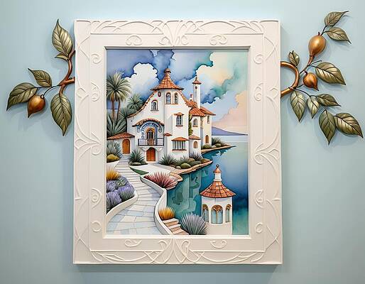 Whimsical Digital Art - The Ancestral Estate by Eris And AI