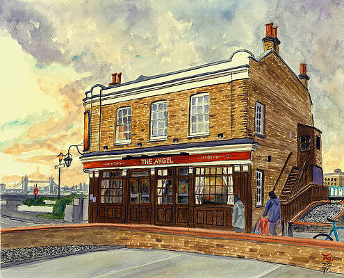 Pub Wall Art featuring the painting The Angel Bermondsey  London UK by Francisco Gutierrez