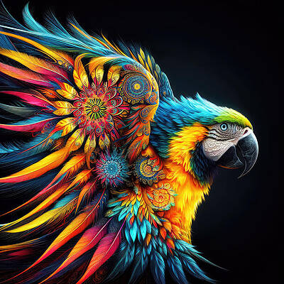 Majestic Wall Art featuring the photograph The Artistic Macaw by Bill and Linda Tiepelman