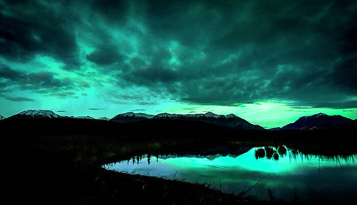 Natural Photograph - The Aurora Over The Cantwell Beaver Pond by David Morefield
