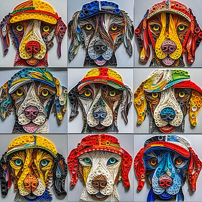 Digital Art - The Barky Bunch by Paul Charles
