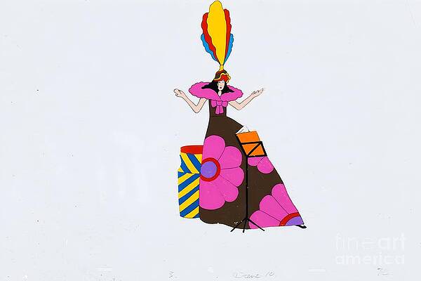 Paul Mccartney Wall Art featuring the digital art The Beatles - An Original Animation Cel For A Lady Violinist From The Band Yellow Submarine by Antonios Valamontes