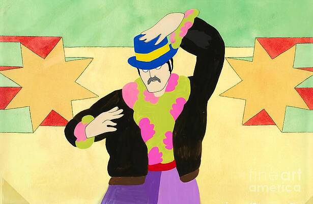 Paul Mccartney Wall Art featuring the digital art The Beatles -  An Original Animation Cel Of John Lennon From The 'Lucy In The Sky With Diamonds' by Antonios Valamontes