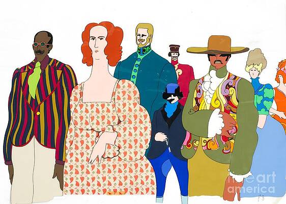 Paul Mccartney Wall Art featuring the digital art The Beatles - An Original Production Animation Cel Of Pepperlanders by Antonios Valamontes