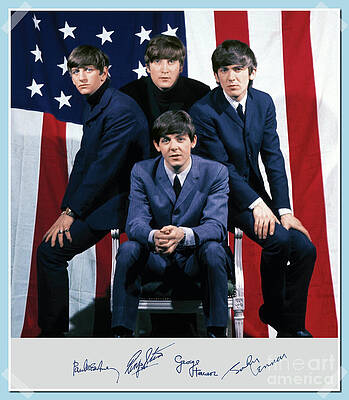 London Digital Art - The Beatles Invade America by Antonios Valamontes