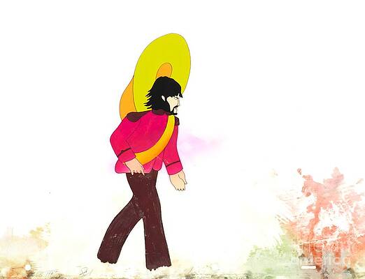 Paul Mccartney Wall Art featuring the digital art The Beatles - Two Original Production Animation Cels Of The Beatles From Yellow Submarine #2 by Antonios Valamontes