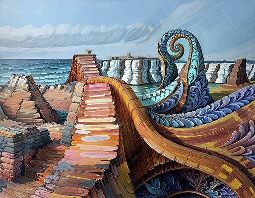 Surreal Coastal Waves Wall Art