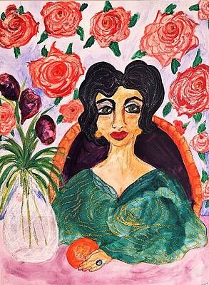 Woman Wall Art featuring the painting The Blood Orange by Stacey Torres