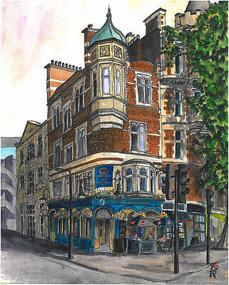 Pub Wall Art featuring the painting The Bloomsbury Tavern Shaftesbury Avenue London UK by Francisco Gutierrez