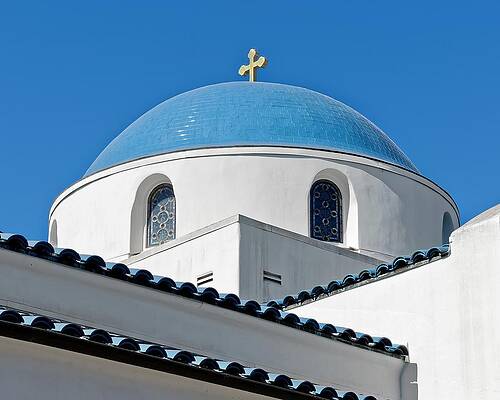Architecture Wall Art featuring the photograph The Blue Dome Of Santa Barbara, California by KJ Swan
