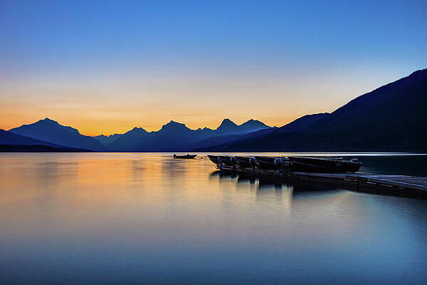 Wall Art featuring the photograph The Blue Hour - Glacier National Park by Adam Mateo Fierro