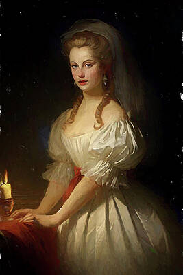 The Bride by Candlelight Renaissance Woman by Nature Oil Painting