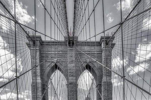 Wall Art featuring the photograph The Brooklyn Bridge by Penny Polakoff