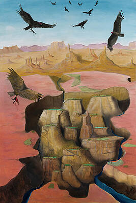 Golf Wall Art featuring the painting The Canyon Course by Randall Coleman