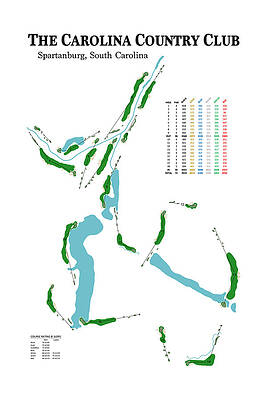 Wall Art featuring the digital art The Carolina County Club by Flop Shot Studio