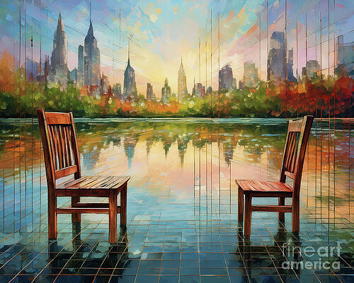 Abstract Wall Art featuring the ai art The Chair by Macro Abundance