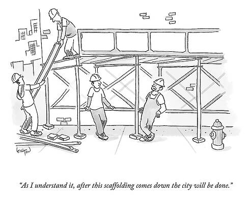 Construction Drawing - The City Is Done by Robert Leighton